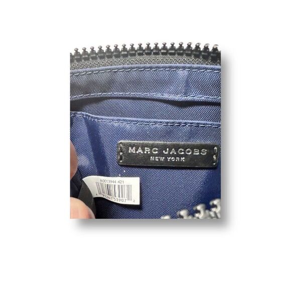 Marc Jacobs Blue Nylon Leather-Trimmed Crossbody Bag Adjustable Strap Pockets - Picture 15 of 15